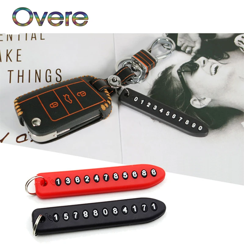 

Overe 1PC Car Keychain Anti-lost phone number plate For Peugeot 508 308 206 307 207 407 2008 Citroen C4 C5 Opel Astra j Insigna