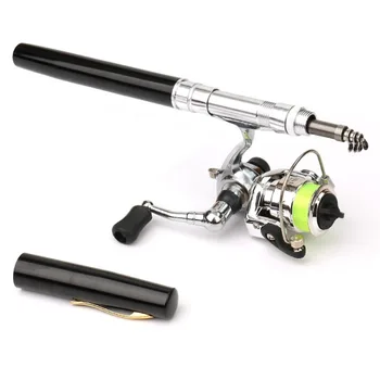 

Mini Portable Pen Type Fishing Rod Telescopic Fishing Pole with Metal Fishing Reel Outdoor Fishing Tackle Accessories