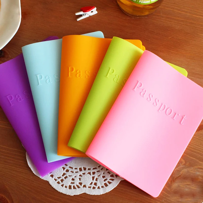 Hot Selling passport cover ,candy colored silicone cover for passport