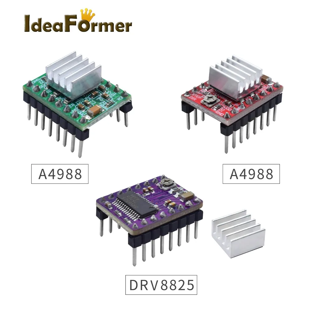 5 шт./10 шт. StepStick A4988/DRV8825 Драйвер шагового двигателя с теплоотводом Reprap RAMPS 1 4 6 MKS GEN