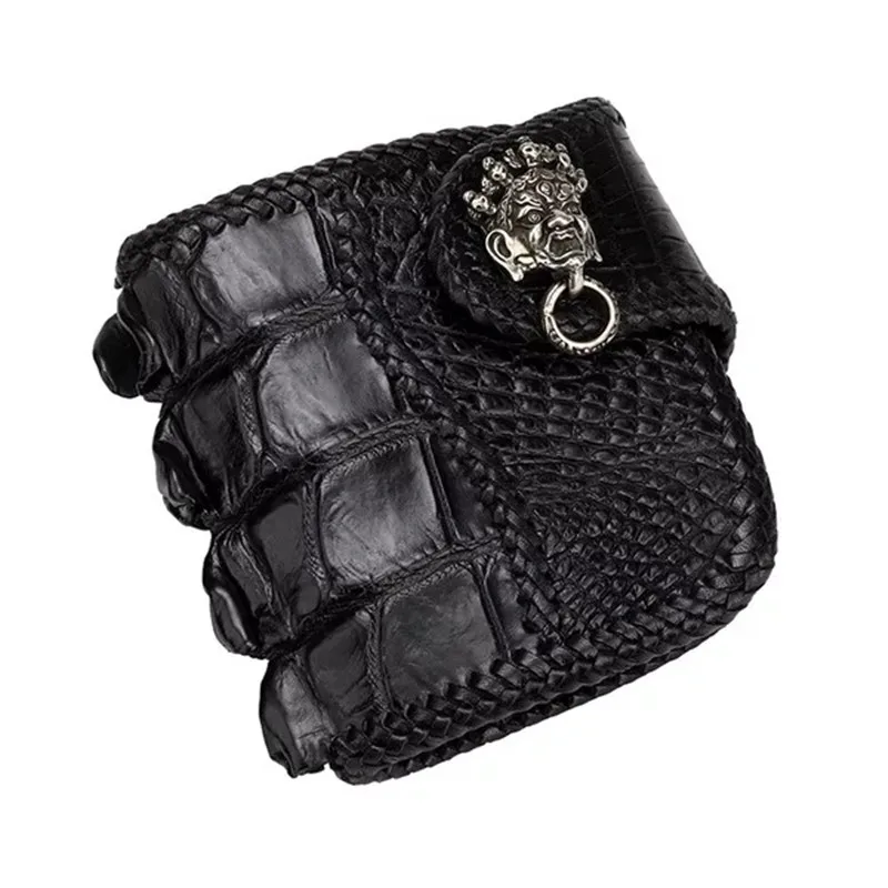 

100% Genuine Crocodile Skin Men's Short Card Holder Wallet Exotic Alligator Leather Zipper Coin Pocket Male Hasp Clutch Purse