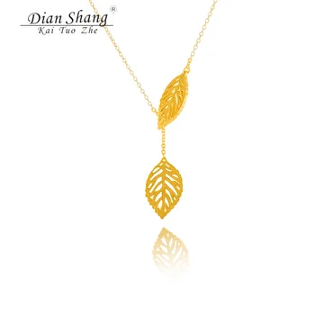 

DIANSHANGKAITUOZHE 10Piece Gold Color Chain Bff Jewelry Leaf Necklaces Women Charm Double Leaf Choker Necklace Bridesmaid Gift