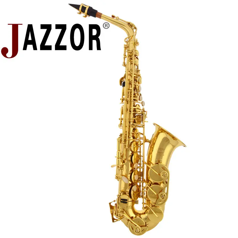 Профессиональный альт-саксофон JAZZOR JYAS-E100G E плоский с бакелитовым мундштуком