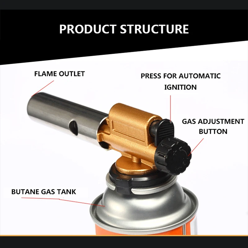 

Kitchen Electronic Copper Flame Guns Butane Gas Burner Gun Maker Torch For Outdoor Camping Picnic BBQ Ignition Welding Equipment