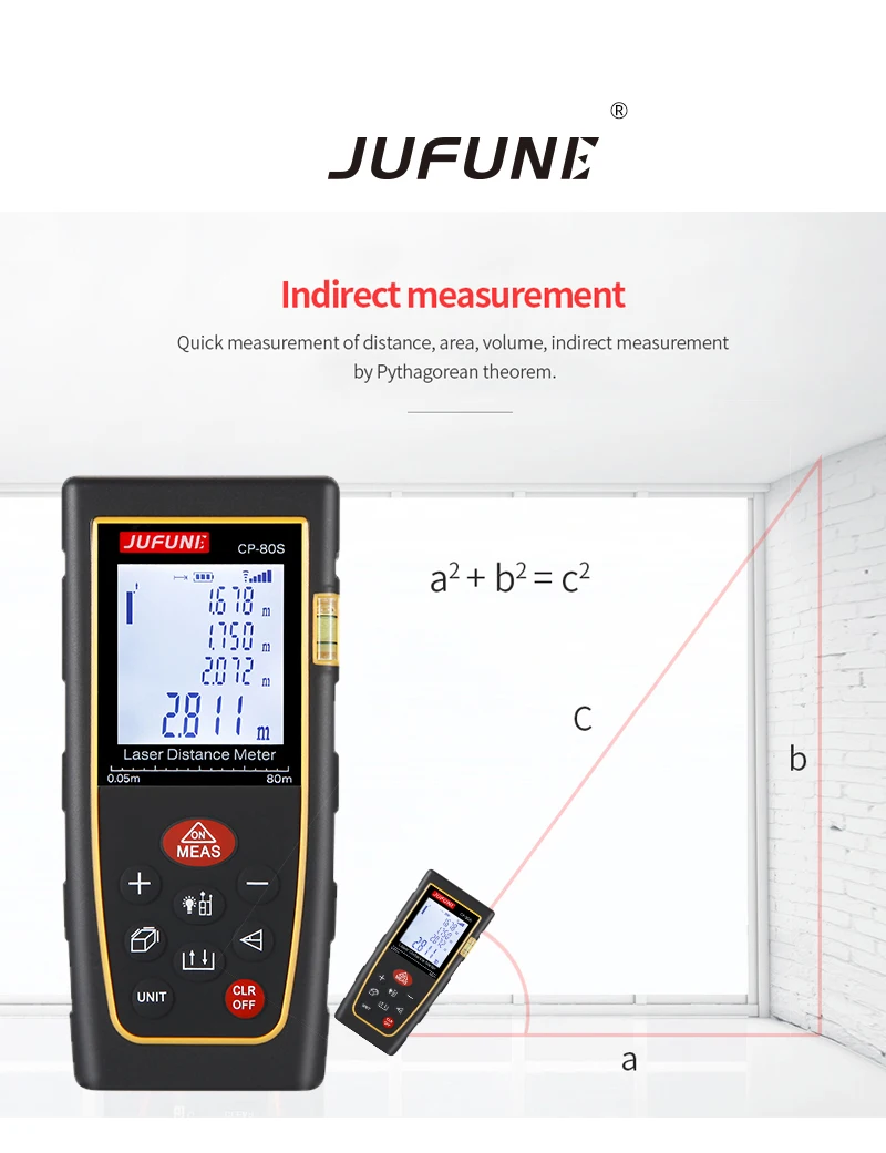 Лазерный дальномер JUFUNE, 40 м, 60 м, 80 м, 100 м, 120 м, дальномер, trena, лазерный дальномер, устройство для измерения, линейка, инструмент для тестирования