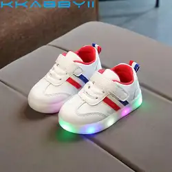 Детская обувь со светом Chaussure светодиодный Enfant 2018 Новый Дети Спортивная обувь дышащая мальчиков светодиодный кроссовки для девочек