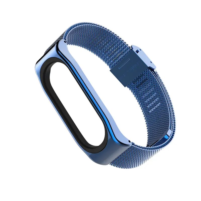Mi jobs mi Band 4 металлический ремешок на запястье mi lanese из нержавеющей стали для Xiaomi mi Band 3 ремешок умные браслеты для mi Band 4 mi band 3 - Цвет: Blue