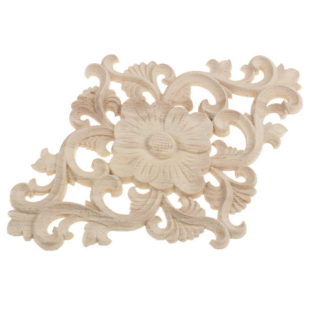Wooden Carved Corner Applique Frame Furniture Craft Cabinet Corner Onlay Mouldings Handcraft Decor
