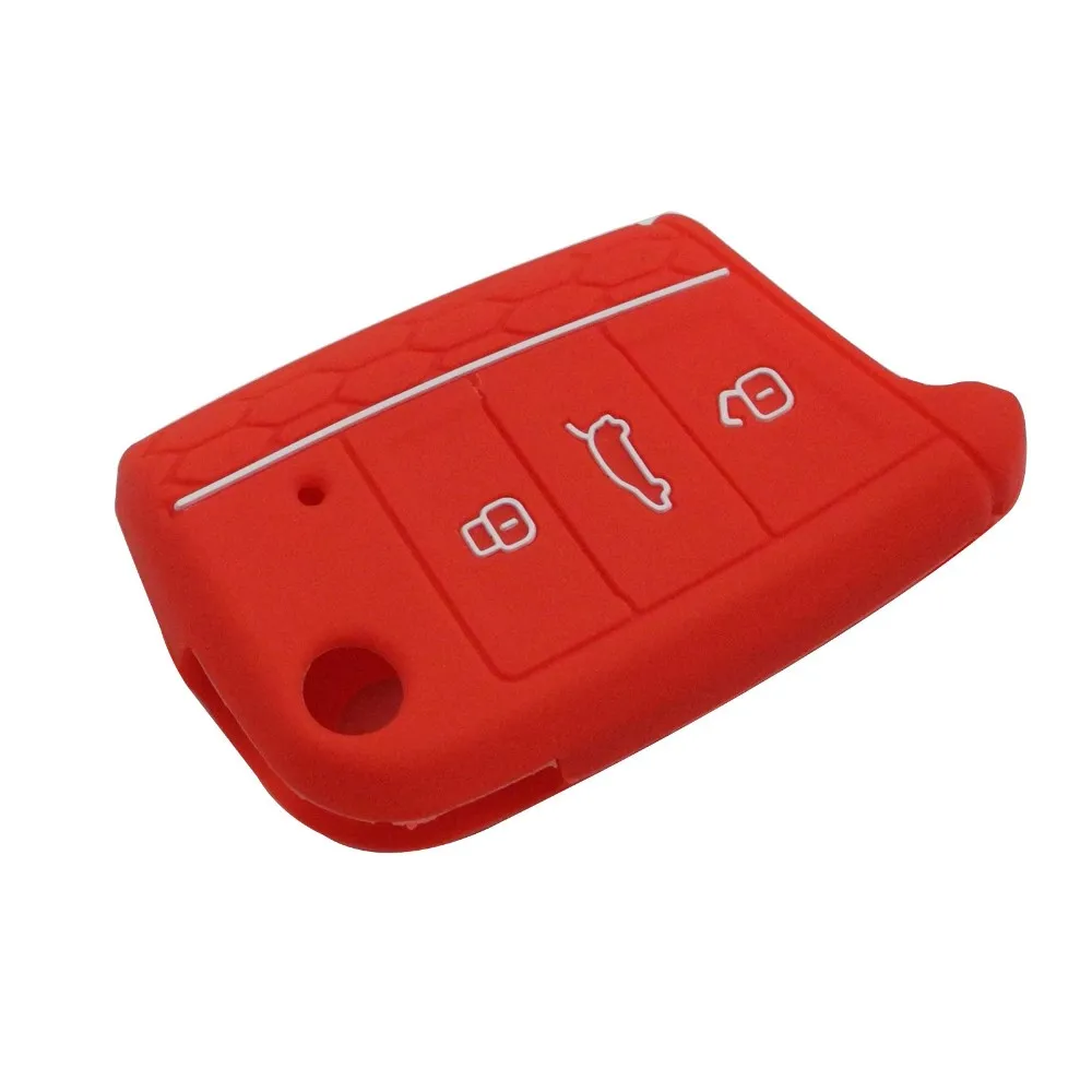Jingyuqin 3 кнопки силиконовый чехол для брелка с ключом для VW Polo Golf 7 MK7 для Skoda Octavia Combi A7 для SEAT Leon Ibiza CUPTRA