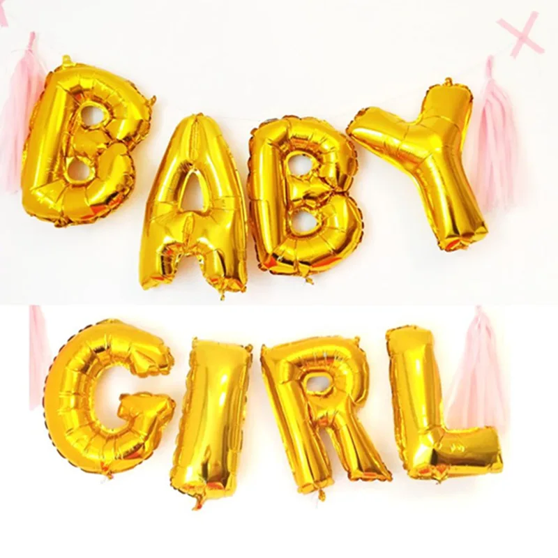16 дюймов детка Пол выявить воздушные шары с буквой для маленьких мальчиков Девочка Душ Для вечеринки по случаю Дня Рождения украшения воздуха Дети поставки - Цвет: Gold Baby Girl