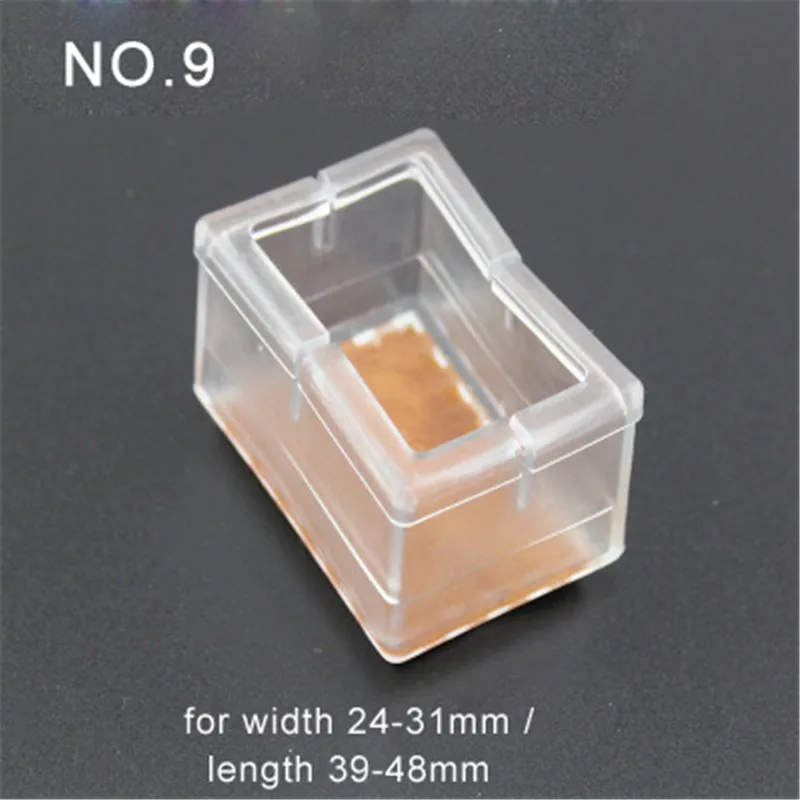 

4pcs Plastic Clear Rectangle Bottom Chair Leg Foot Protect Pad Furniture Table Base Cap Cover Antiskid Floor Protection NO.9 HT