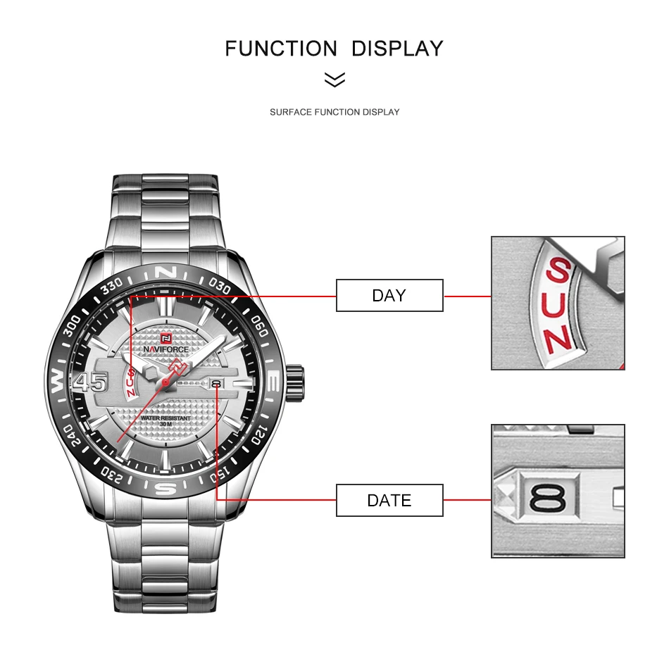 Мужские часы s NAVIFORCE Топ люксовый бренд мужские модные спортивные часы полностью Стальные кварцевые часы с датой мужские водонепроницаемые деловые часы