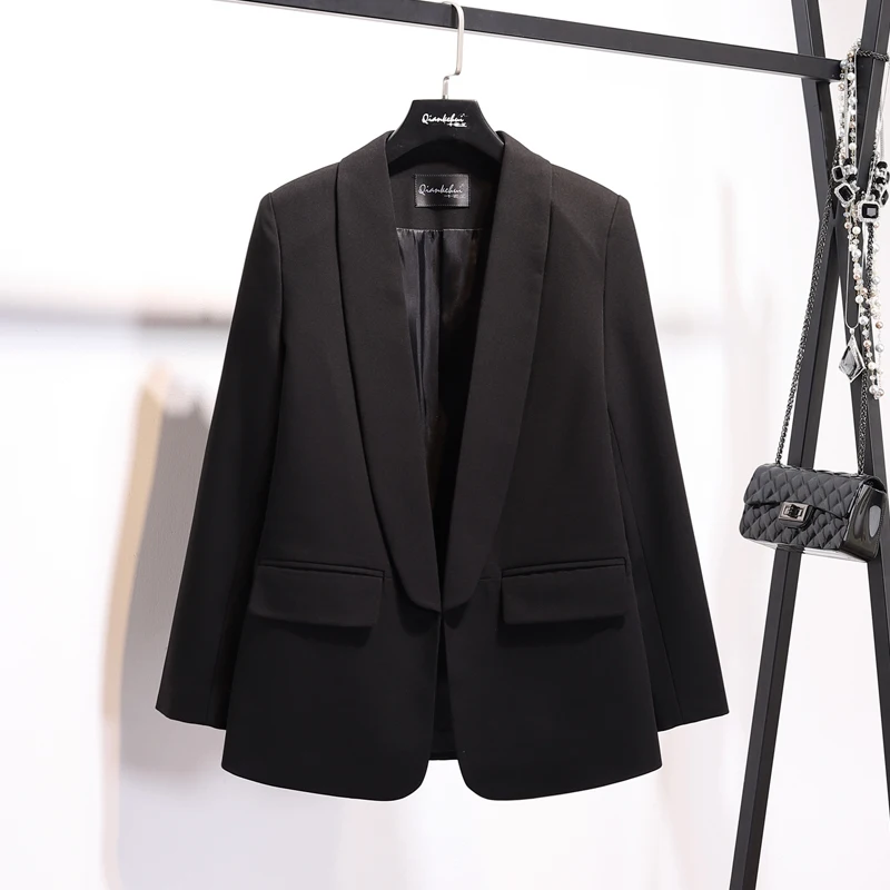 2019 new style suit jacket dark buckle burgundy jacket female OL wild small suit was thin in the long section of small jacket