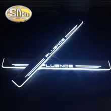 SNCN 4 шт. Автомобильный светодиодный дверной порог для Renault Fluence- ультратонкий акриловый Динамический светодиодный светильник