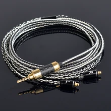 Ручная работа DIY обновленный 8 ядер 6N 2,5 мм сбалансированный медный посеребренный MMCX кабель для гарнитуры для SE525 SE535 SE846 UE900 LA DT2