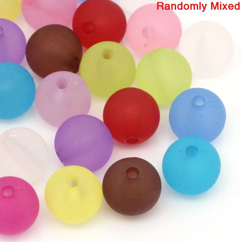 

Doreen Box hot- Acrylic Spacer Beads Round Mixed Frosted 12mm Dia,Hole:Approx 2.3mm,100PCs (B25748)