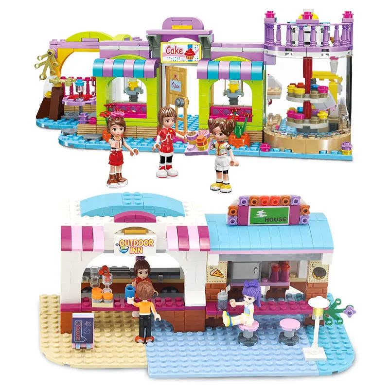 

Cake Hall and Food Street Plastic Girls Gifts Building Blocks
