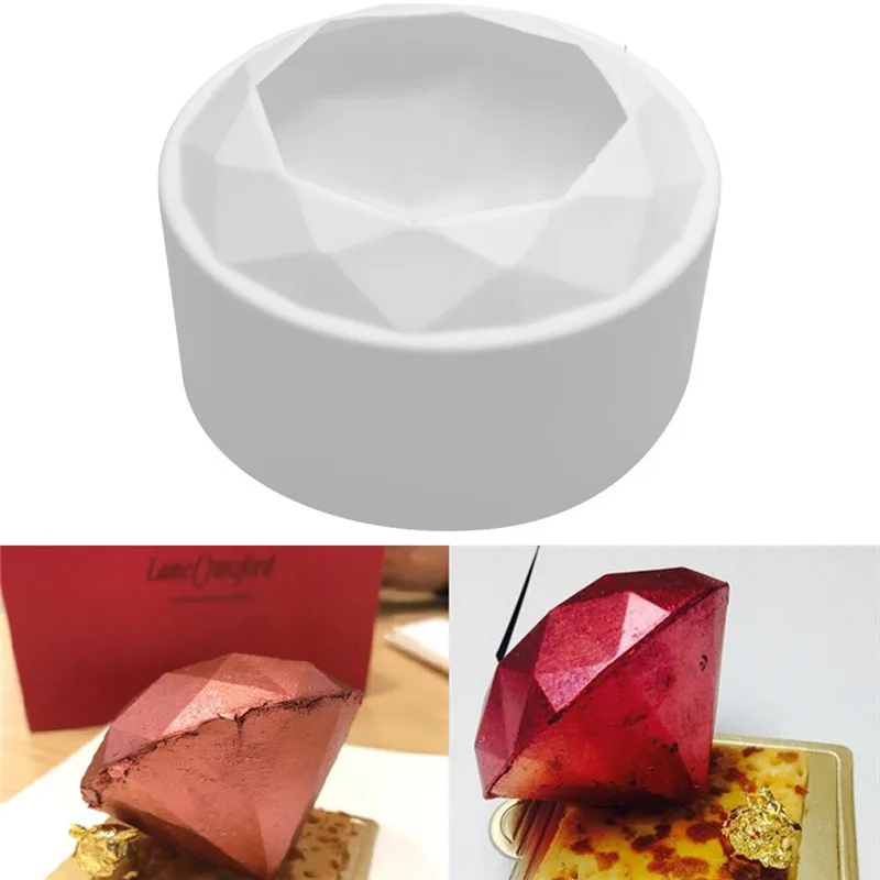 7 дюймов DIY выпечки силиконовая форма для десерта Алмазная любовь в форме сердца