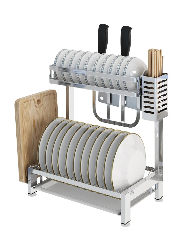

Stainless Steel Kitchen Racks Drying Racks Table Top Drain Bowl Racks Tableware Storage Box Dishes Storage Rack