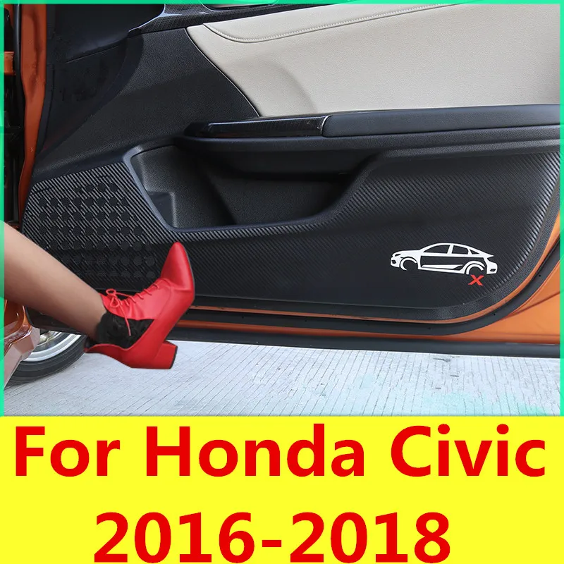 Автомобильная дверь анти-kick pad защитные накладки для боковых дверей анти-kick pad модифицированные наклейки из углеродного волокна для Honda Civic- 10th Gen Sedan