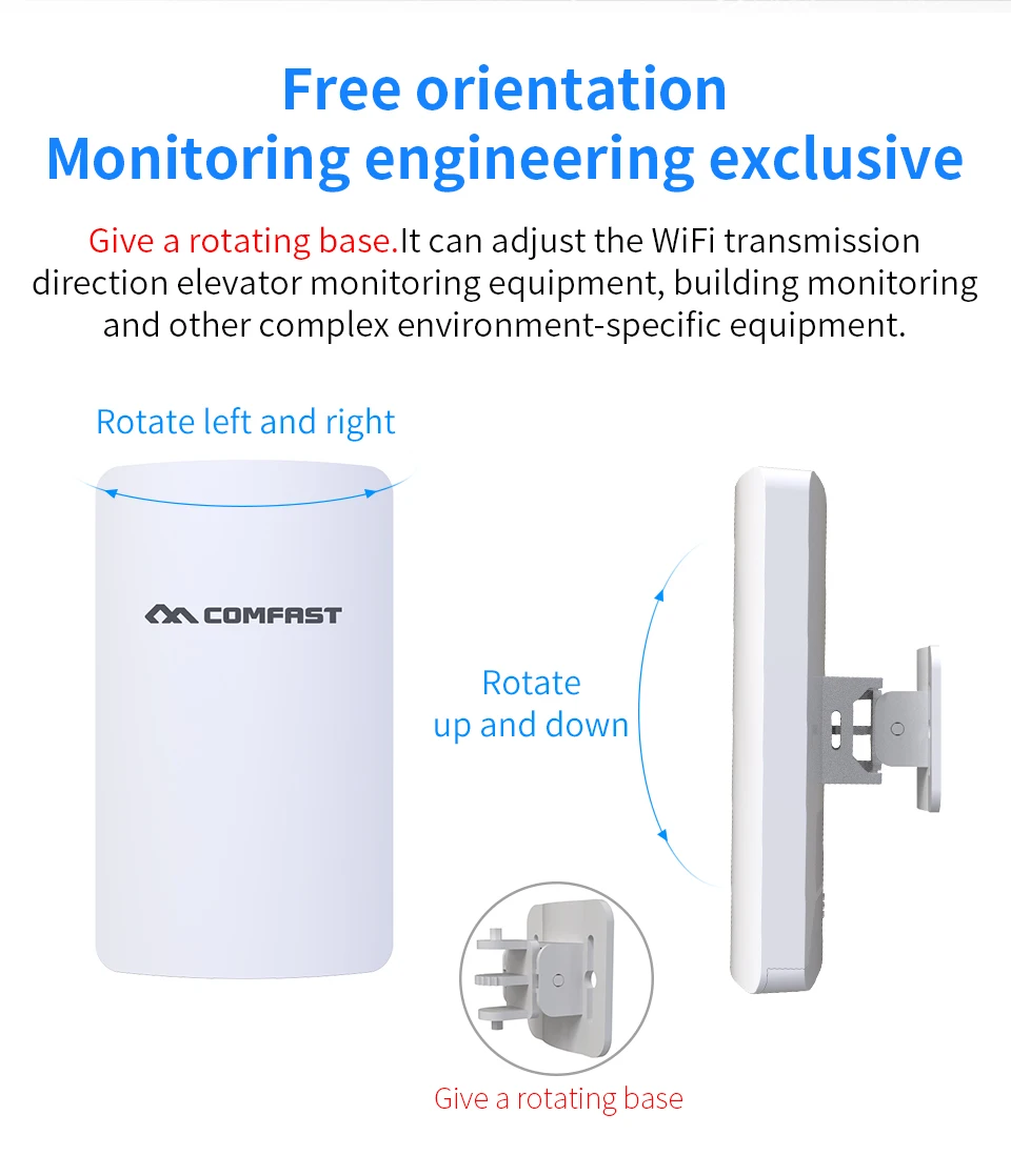 Comfast 1-3KM 300Mbps Long Range Wireless Outdoor Bridge 5.8Ghz WiFI Access Extender Signal Amplifier For IP Camera CF-E120A V3 signal internet booster