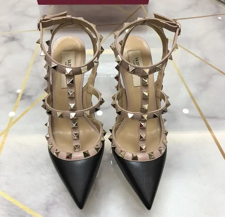 

Women Black Sandal High Heel Shoes Brand Patent Leather Wedding Shoes 10cm 8cm 6cm Genuine Leather High Heel Sandal 34-42