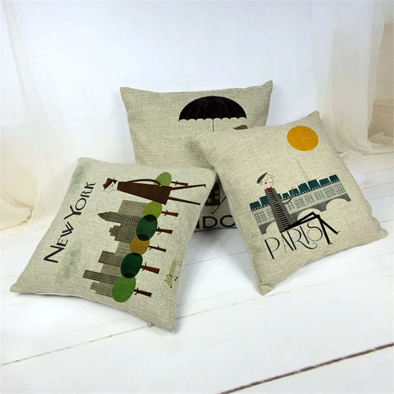 The Ny Cushion Cover London Pillow Case Paris Home Decoration