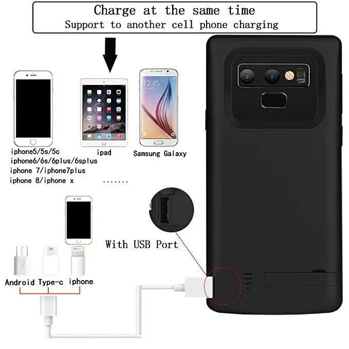2019 Новинка! пользовательская батарея чехол для samsung Galaxy Note 9 зарядное устройство