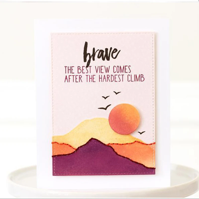 

6*8in Mountain Peak Brave Tomorrow Clear Stamps Seal for Scrapbooking Decorative Cards Paper Crafts Supplies Transparent Stamps
