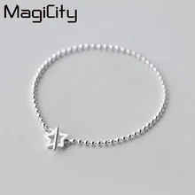 

Trendy Exquisite 925 Sterling Silver Beads Bracelet For Women Geometric Summer Metal Fashion Hollow Star Silver Bracelet Jewelry