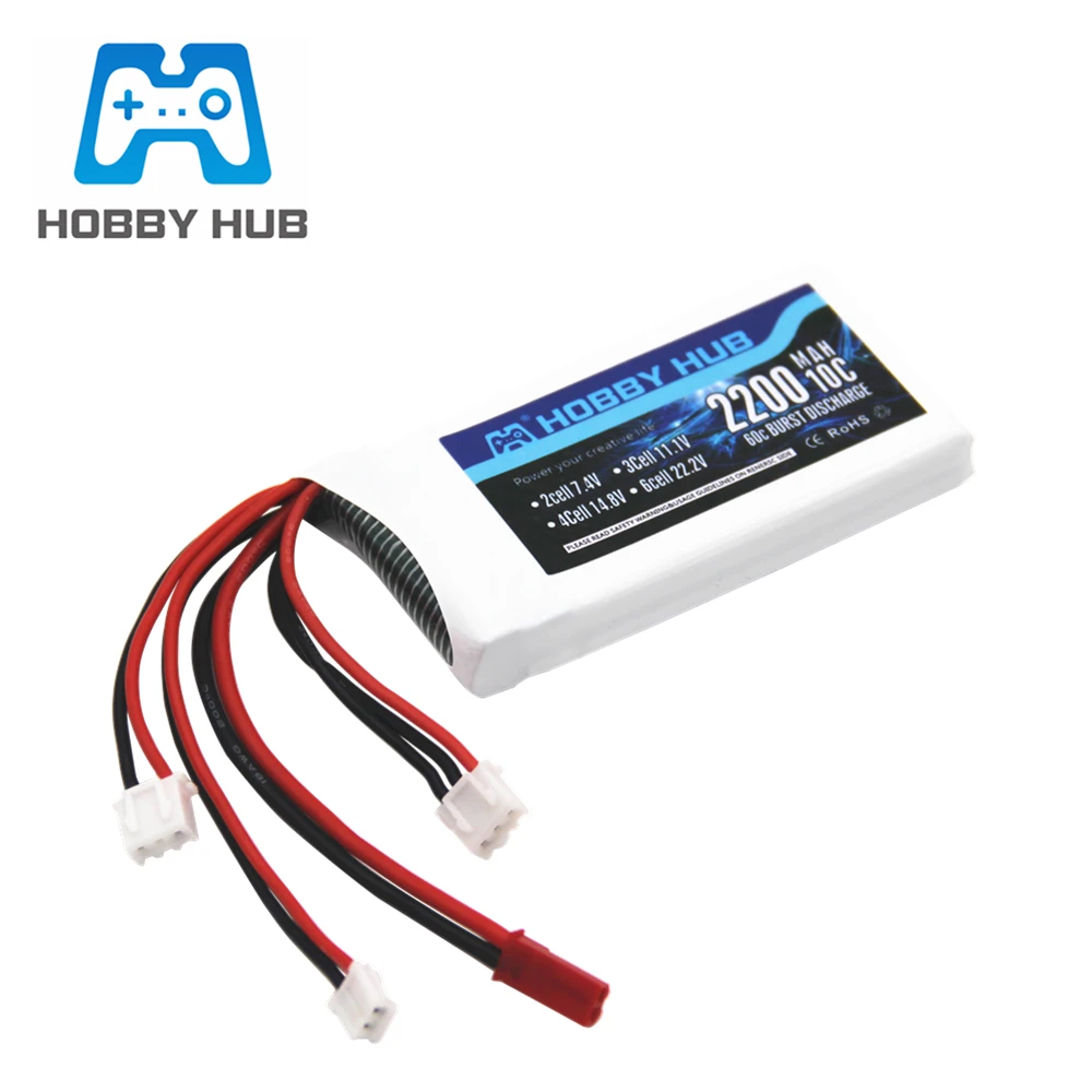 Hobby Hub Li-2 S 7.4V 2200 Mah Ai Polimeri Di 10C Lipo Batteria Per Radiolink Rc3S Rc4Gs Rc6Gs Dx6E Dx6 Per Taranis Q X7 Trasmettitore