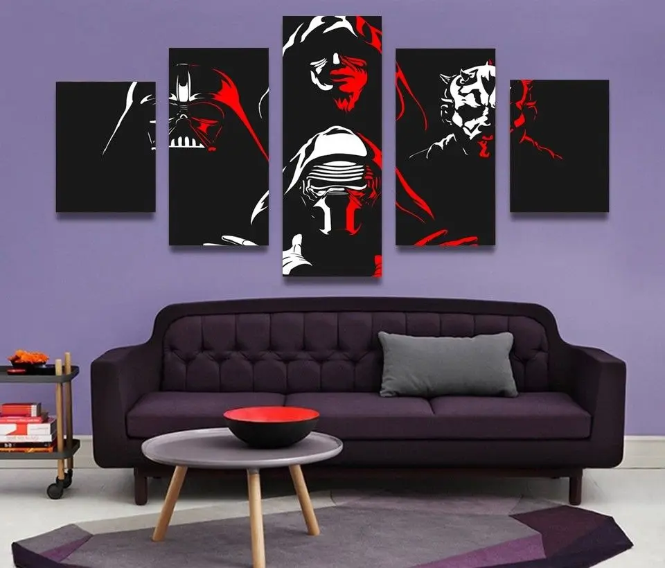 5 Panels Wall Art Darth Maul Star Wars HD Printed Painting Canvas Room
