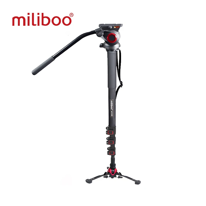 

miliboo Aluminum Carbon Portable Fluid Head Camera Monopod Professional Tripod for Camcorder /DSLR Video Stand Max Height 187cm