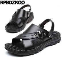 Черный Японский тапочки коричневый родной мода лето ремень мягкий шлепанцы кожа Дизайнерская обувь мужчины высокого качества сандалии на открытом воздухе