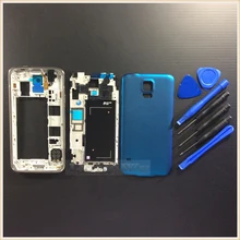 Sapphire Blue Original Mobile Phone Replacement Full Housing Case Middle Frame Cell Phone For Samsung Galaxy S5 G900 I9600 Tools