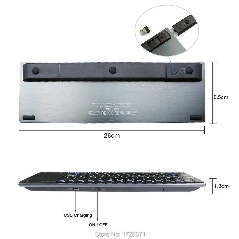 Wireless Keyboard with touchpad mouse (2)