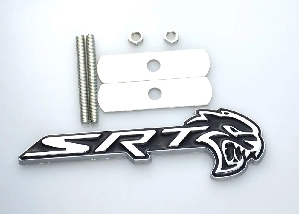 1x решетка SRT Hellcat голова эмблема черный металл 3D Таблички для 8 Challenger зарядное