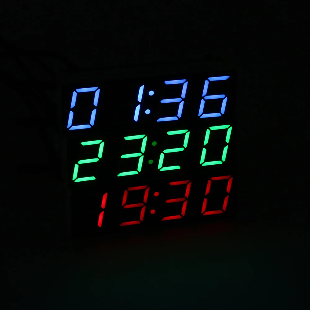 1 шт. новые автомобильные электрические часы Цифровой Таймер Температура часы термометр Вольтметр цифровые часы зеленый синий красный светодиодный дисплей