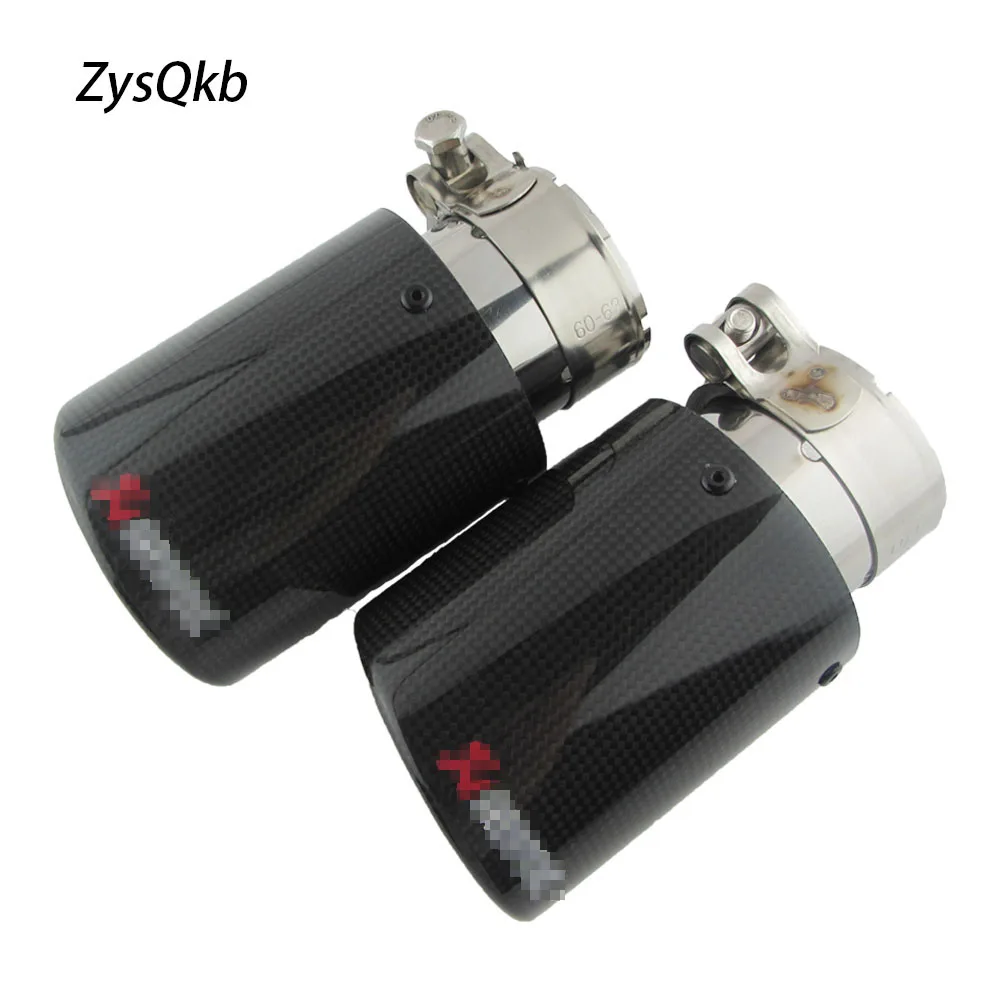 

Free Shipping: 2PCS 63mm Inlet 89mm Outlet Stainless Steel Akrapovic Carbon Fiber Exhaust Tip for Universal