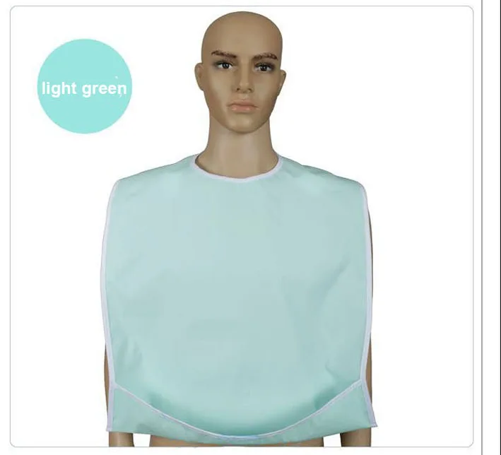 Водонепроницаемый взрослый нагрудник для еды одежда протектор обеденный поварский фартук - Цвет: light green