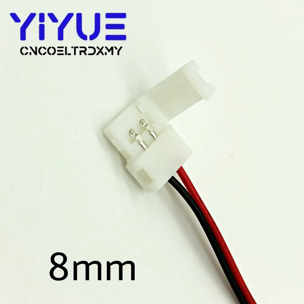 8mm10mm 2 Pin Led Strip Connector For Single Color Led Strip 35285050 Easy Connect 5Pcslot No Need Soldering Connectors (6)