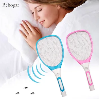 

Behogar 3 Layer Grid Multi-function USB Rechargeable LED Electric Fly Zapper Swatter Mosquitoes Insects Racket Killer Racquet