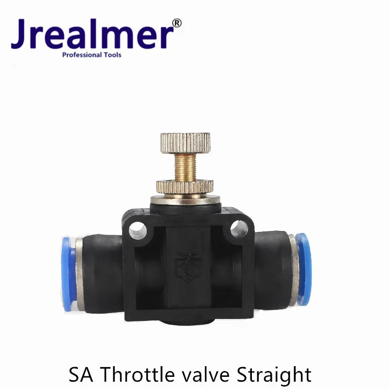 

Jrealmer SA throttle value Pneumatic Fittings 4mm to 12mm Hose Tube Gas Flow Adjust Valve Connector Fitting Air Speed Controller