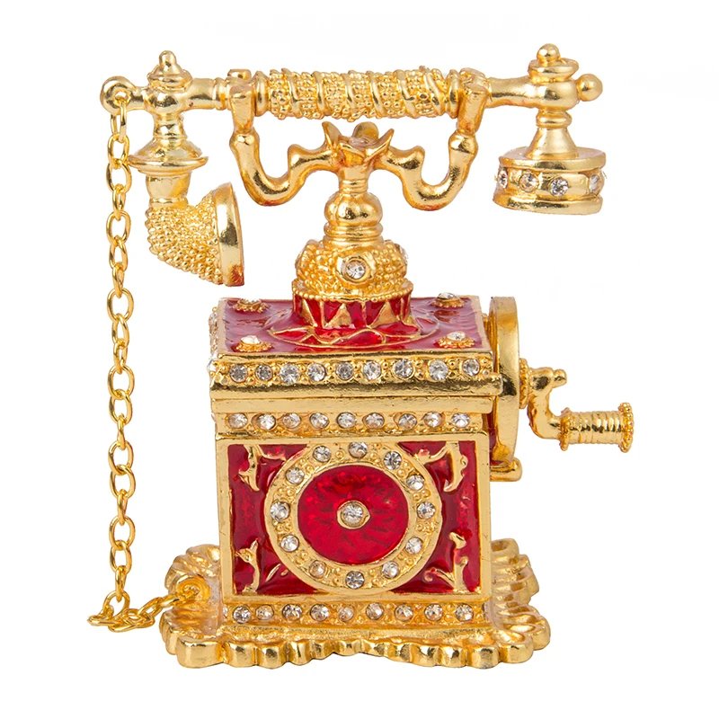 

FLETCHER Brand Exquisite Red Telephone Style for Trinket Box