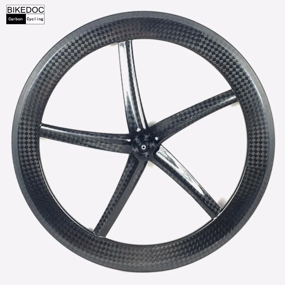 Clearance BIKEDOC 700c Carbon 5 Spoke Wheel Tubular And Clincher 65mm Carbon Wheels 25mm Width Fixed Gear Wheels 0 Clearance BIKEDOC 700c Carbon 5 Spoke Wheel Tubular And Clincher 65mm Carbon Wheels 25mm Width Fixed Gear Wheels 0