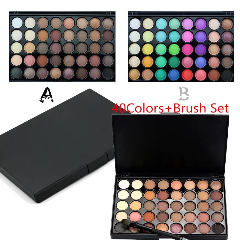 

40 Colors Matte Eyeshadow Palette Makeup Palette Shimmer Set 40 Color+ Brush Set Cosmetic Diamond Glitter Metallic Eye shadow