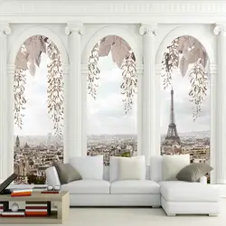 Пользовательские 3D классические европейские архитектурные Настенные обои Европейский дворцовый арочный ТВ украшение для дивана обои