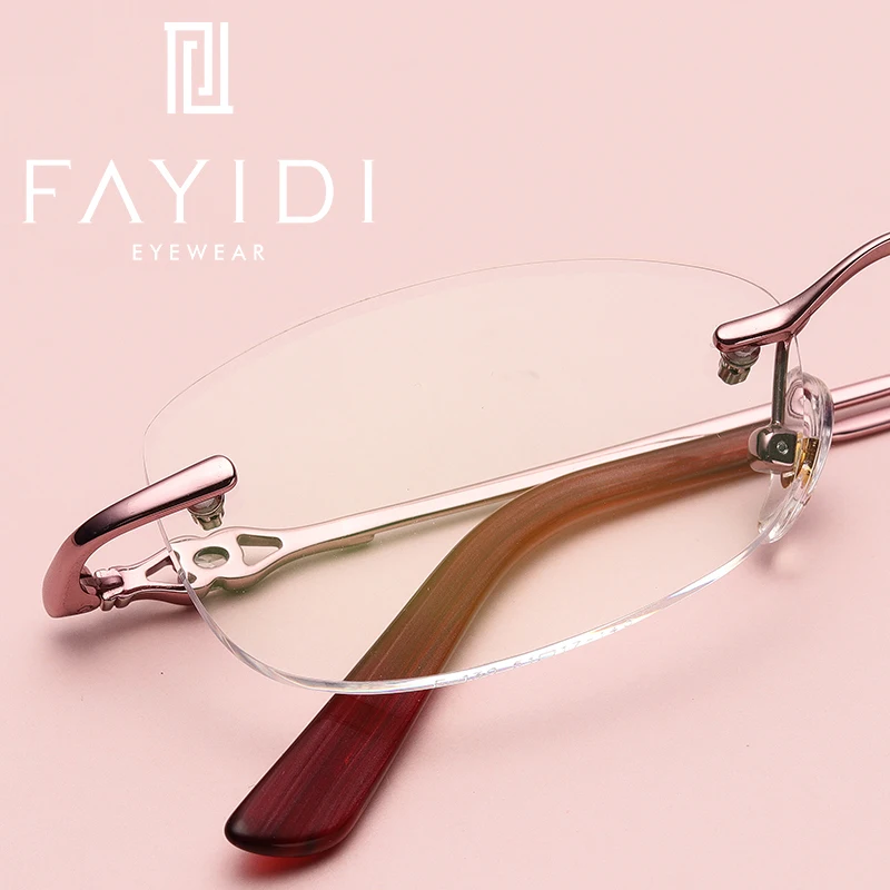 Linse Purple Retro Weitsichtigkeit Asphärische Hochwertige Randlose Brille Pale Rezept Kurzsichtigkeit F130 Brillen Legierung Frauen Optische 4zwnTpnqU