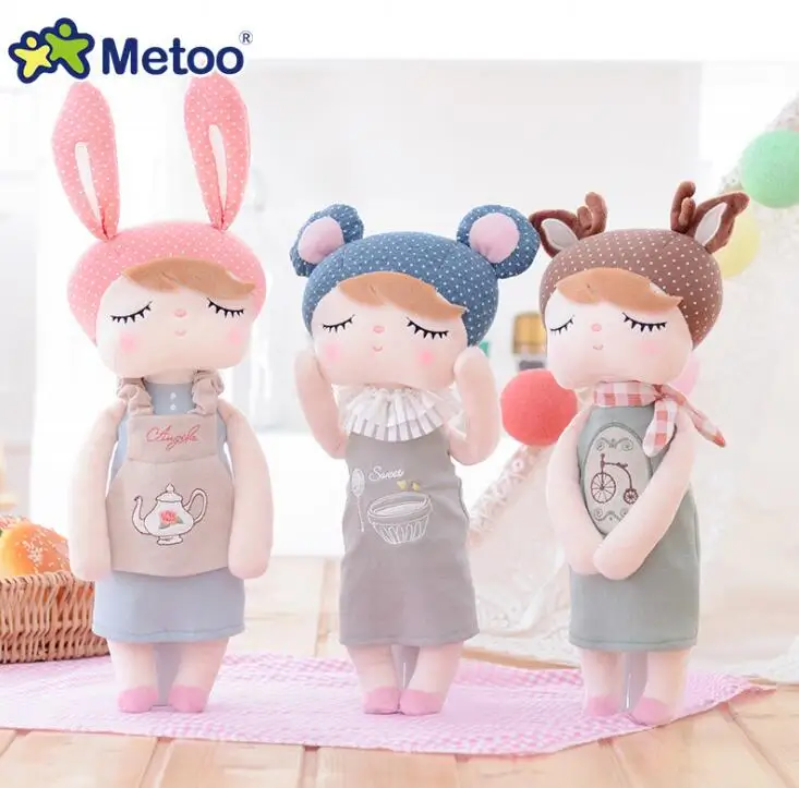 Metoo poupée 13 pouces accompagner sommeil rétro Angela lapin en peluche Animal en peluche enfants jouets pour filles enfants anniversaire cadeau de noël