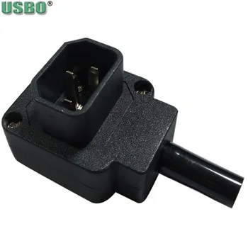 

Black 10A CE Copper IEC320 C14 Computer UPS PDU Power Outlet Connector Elbow 90 Triprong Adaptor Plug 3p Receptacle Wired Socket